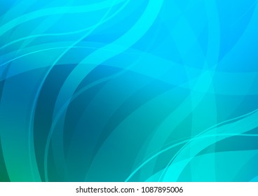 Light Blue, Green vector template with lava shapes. Modern gradient abstract illustration with bandy lines. Textured wave pattern for backgrounds.