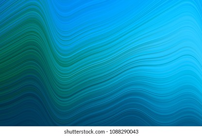 Light Blue, Green vector template with bent lines. Colorful abstract illustration with gradient lines. Marble design for your web site.