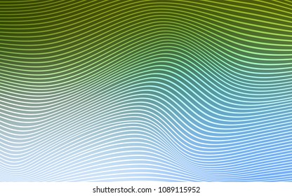 Light Blue, Green vector template with bent lines. Colorful illustration in abstract cranked style with gradient. The completely new template for your brand book.