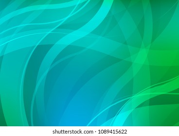 Light Blue, Green vector template with lava shapes. Shining illustration, which consist of blurred lines, circles. The elegant pattern for brand book.