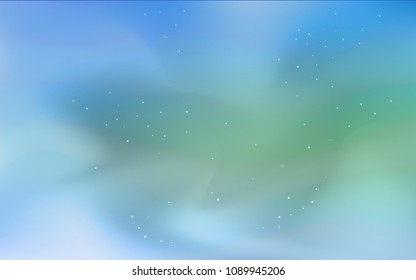 Light Blue, Green vector template with space stars. Shining colored illustration with bright astronomical stars. Pattern for astrology websites.