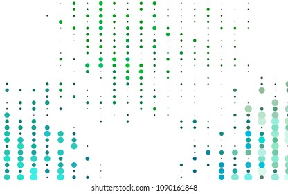 Light Blue, Green vector  template with circles. Glitter abstract illustration with blurred drops of rain. Pattern can be used as texture of water, rain drops.