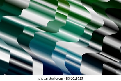Light Blue, Green vector template with abstract lines. Modern gradient abstract illustration with bandy lines. Pattern for your business design.