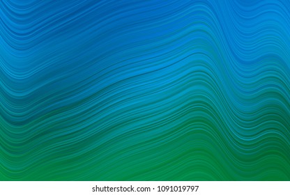 Light Blue, Green vector template with bent ribbons. Brand-new colored illustration in marble style with gradient. New composition for your brand book.