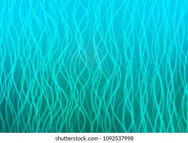 Light Blue, Green vector template with lines, ovals. Glitter abstract illustration with wry lines. Marble style for your business design.
