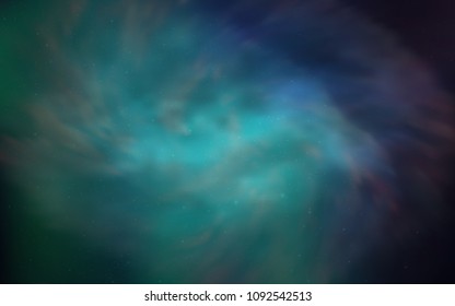 Light Blue, Green vector template with space stars. Modern abstract illustration with Big Dipper stars. Template for cosmic backgrounds.