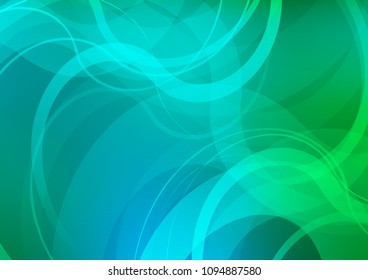 Light Blue, Green vector template with lines, ovals. Creative illustration in halftone marble style with gradient. Textured wave pattern for backgrounds.