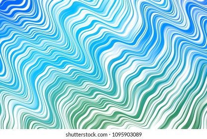 Light Blue, Green vector template with abstract lines. Blurred geometric sample with gradient bubbles.  New composition for your brand book.