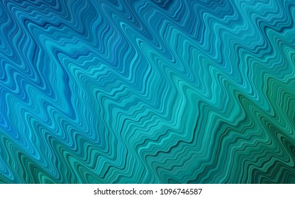 Light Blue, Green vector template with bent ribbons. Shining illustration, which consist of blurred lines, circles. The best blurred design for your business.