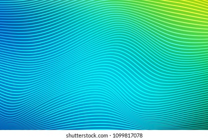 Light Blue, Green vector template with bent ribbons. Blurred geometric sample with gradient.  The completely new template for your brand book.
