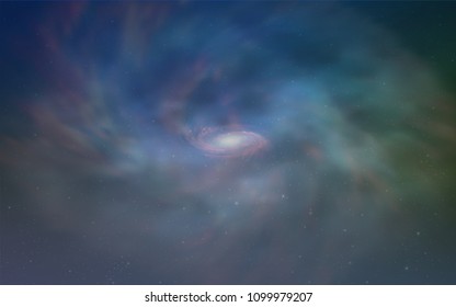 Light Blue, Green vector template with space stars. Glitter abstract illustration with colorful cosmic stars. Pattern for astronomy websites.