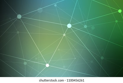 Light Blue, Green vector template with circles, triangles. Glitter abstract illustration with connection of triangle structure. Pattern can be used as texture of wallpapers.