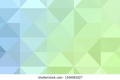 Light Blue, Green vector template with gradient triangles. Glitter abstract illustration with an elegant triangles. Brand new design for your business.