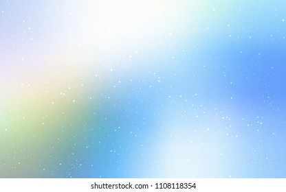 Light Blue, Green vector template with space stars. Shining illustration with sky stars on abstract template. Template for cosmic backgrounds.