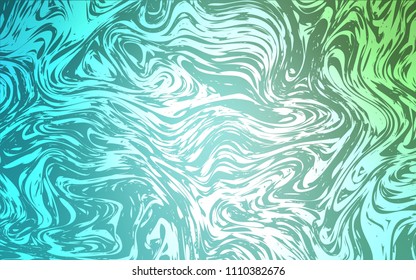 Light Blue, Green vector template with bent ribbons. A vague circumflex abstract illustration with gradient. New composition for your brand book.