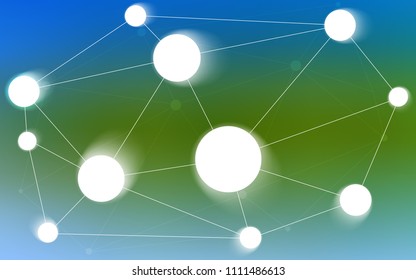 Light Blue, Green vector template with circles, triangles. Colorful illustration with circles and lines in futuristic style. Pattern can be used as texture of wallpapers.