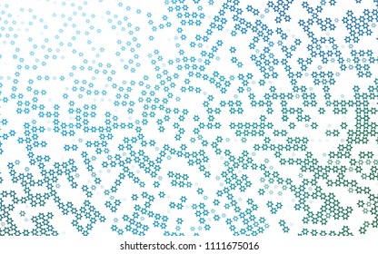 Light Blue, Green vector template with sky stars. Blurred decorative design in simple style with stars. Smart design for your business advert.