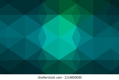Light Blue, Green vector template with gradient triangles. Geometric illustration in Origami style with gradient.  Brand new design for your business.