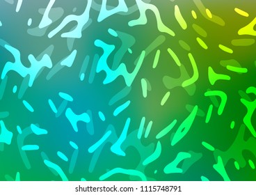 Light Blue, Green vector template with lines, ovals. Shining illustration, which consist of blurred lines, circles. Marble style for your business design.