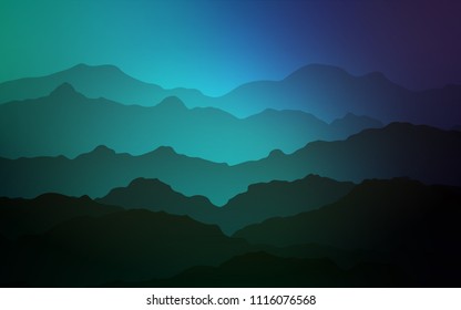 Light Blue, Green vector template with bent ribbons. Creative illustration in halftone mountain style with gradient. The elegant pattern for brand book.