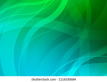 Light Blue, Green vector template with abstract lines. Modern gradient abstract illustration with bandy lines. Brand new design for your ads, poster, banner.