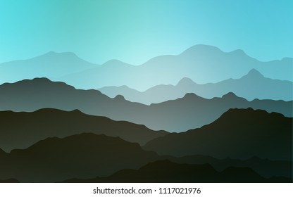 Light Blue, Green vector template with bent ribbons. Geometric illustration in mountain style with gradient.  The template for cell phone backgrounds.