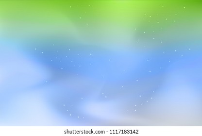 Light Blue, Green vector template with space stars. Modern abstract illustration with Big Dipper stars. Smart design for your business advert.