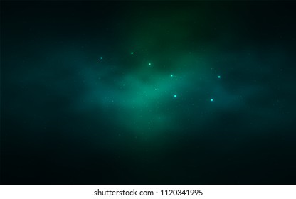 Light Blue, Green vector template with space stars. Shining illustration with sky stars on abstract template. Best design for your ad, poster, banner.