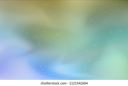 Light Blue, Green vector template with space stars. Space stars on blurred abstract background with gradient. Smart design for your business advert.