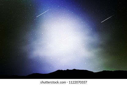 Light Blue, Green vector template with space stars. Modern abstract illustration with Big Dipper stars. Smart design for your business advert.