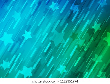 Light Blue, Green vector template with repeated sticks. Glitter abstract illustration with colored sticks. The template can be used as a background.