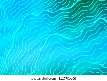 Light Blue, Green vector template with abstract lines. Creative illustration in halftone marble style with gradient. The elegant pattern for brand book.