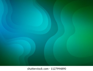 Light Blue, Green vector template with abstract lines. Shining illustration, which consist of blurred lines, circles. Marble design for your web site.
