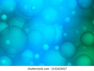 Light Blue, Green vector template with circles. Modern abstract illustration with colorful water drops. The pattern can be used for beautiful websites.