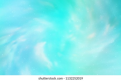 Light Blue, Green vector template with space stars. Shining colored illustration with bright astronomical stars. Pattern for astronomy websites.