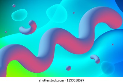 Light Blue, Green vector template with bent lines. Geometric illustration in memphis style with gradient.  A completely new memphis design for your business.