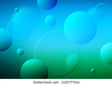 Light Blue, Green vector template with circles. Illustration with set of shining colorful abstract circles. The pattern can be used for beautiful websites.
