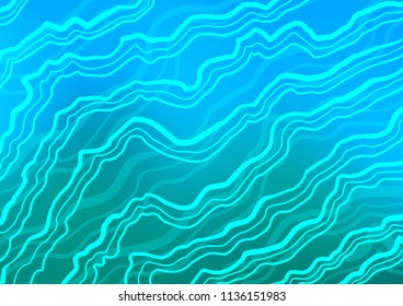 Light Blue, Green vector template with bent ribbons. A vague circumflex abstract illustration with gradient. A completely new marble design for your business.