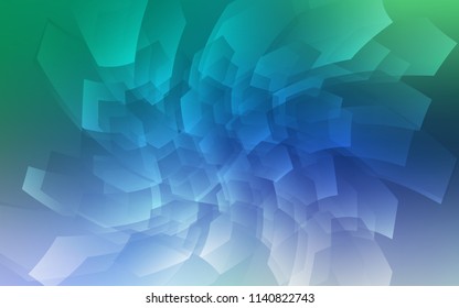 Light Blue, Green vector template in hexagonal style. Colorful hexagons on white backdrop. Pattern for ads, leaflets.