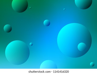 Light Blue, Green vector template with circles. Illustration with set of shining colorful abstract circles. The pattern can be used for ads, leaflets of liquid.