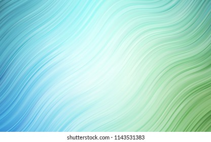 Light Blue, Green vector template with lines, ovals. A vague circumflex abstract illustration with gradient. Pattern for your business design.