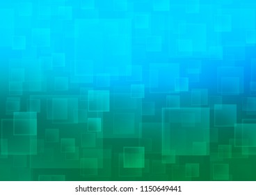 Light Blue, Green vector template with crystals, rectangles. Glitter abstract illustration with rectangular shapes. Pattern for commercials.