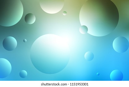 Light Blue, Green vector template with circles. Beautiful colored illustration with blurred circles in nature style. New design for ad, poster, banner of your website.