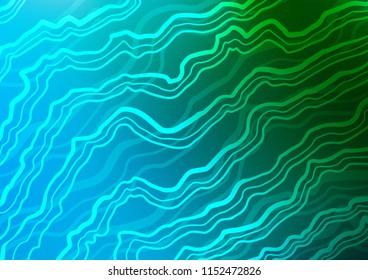 Light Blue, Green vector template with abstract lines. Geometric illustration in marble style with gradient.  A new texture for your  ad, booklets, leaflets.