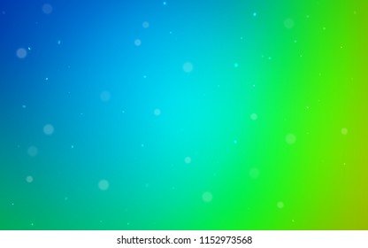 Light Blue, Green vector template with circles. Glitter abstract illustration with blurred drops of rain. New design for ad, poster, banner of your website.