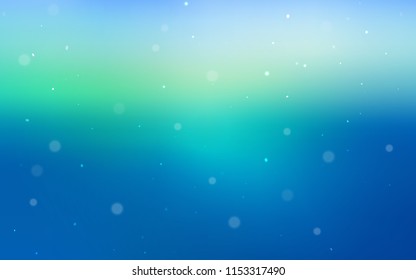 Light Blue, Green vector template with circles. Blurred decorative design in abstract style with bubbles. Pattern can be used as texture of wallpapers.
