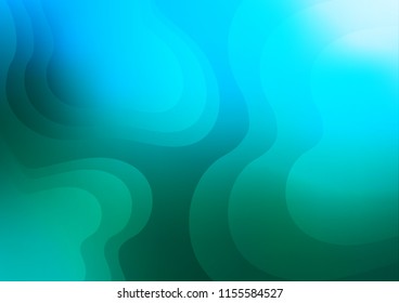 Light Blue, Green vector template with bent ribbons. A sample with blurred bubble shapes. Marble style for your business design.