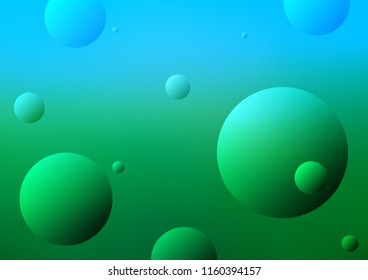 Light Blue, Green vector template with circles. Blurred bubbles on abstract background with colorful gradient. The pattern can be used for beautiful websites.