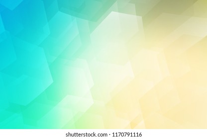 Light Blue, Green vector template in hexagonal style. Illustration of colored hexagons on white surface. Pattern for texture of wallpapers.