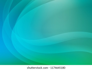 Light Blue, Green vector template with lines, ovals. Colorful illustration in abstract marble style with gradient. A completely new template for your business design.